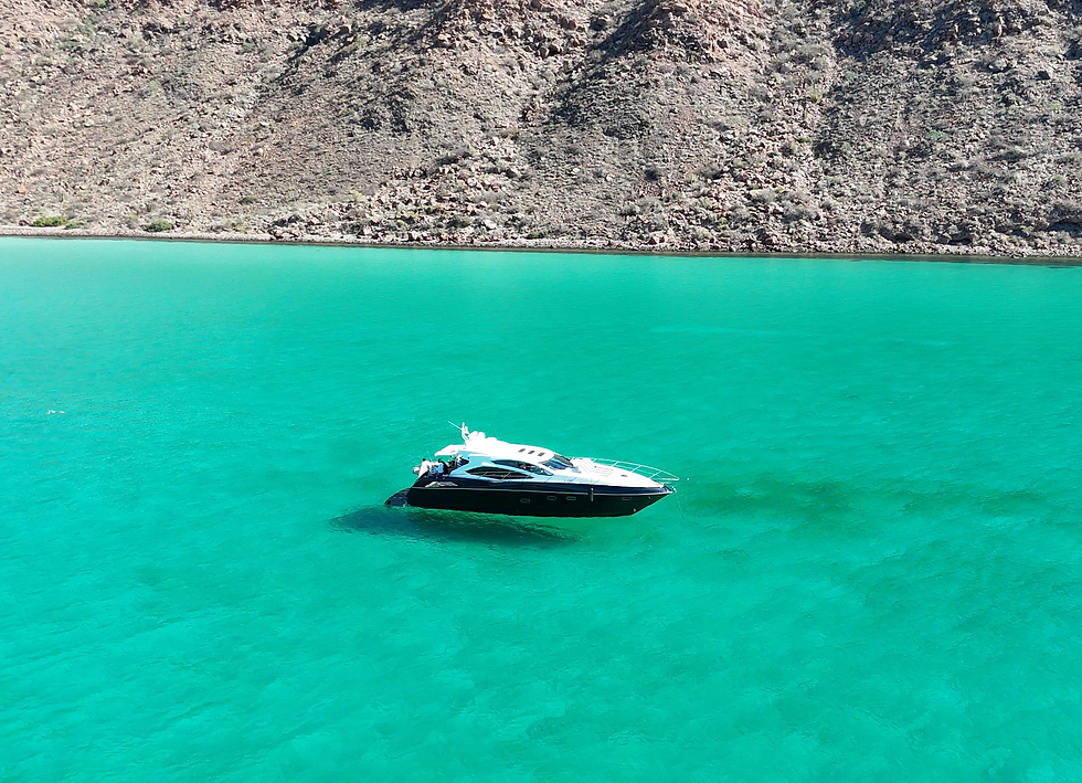 Habibi Baja docked at Playa Balandra, La Paz, BCS