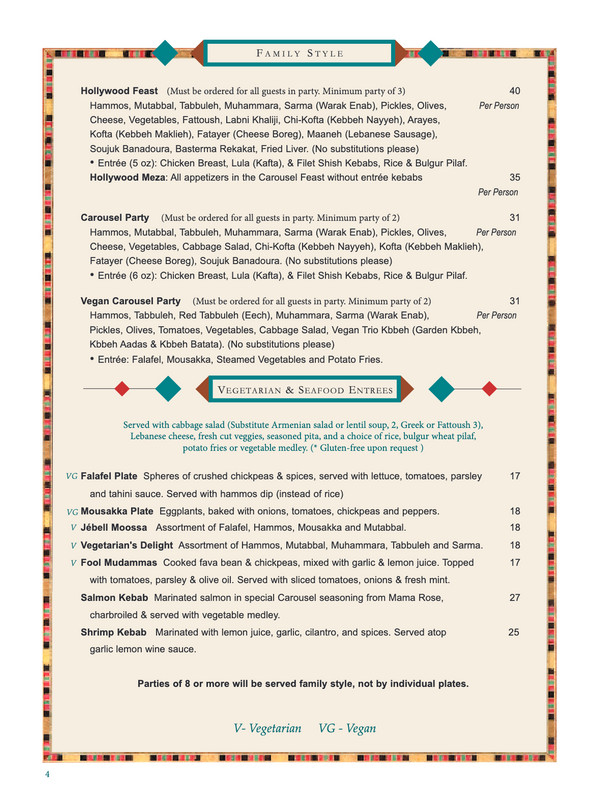 Hollywood Dinner | Carousel Restaurant