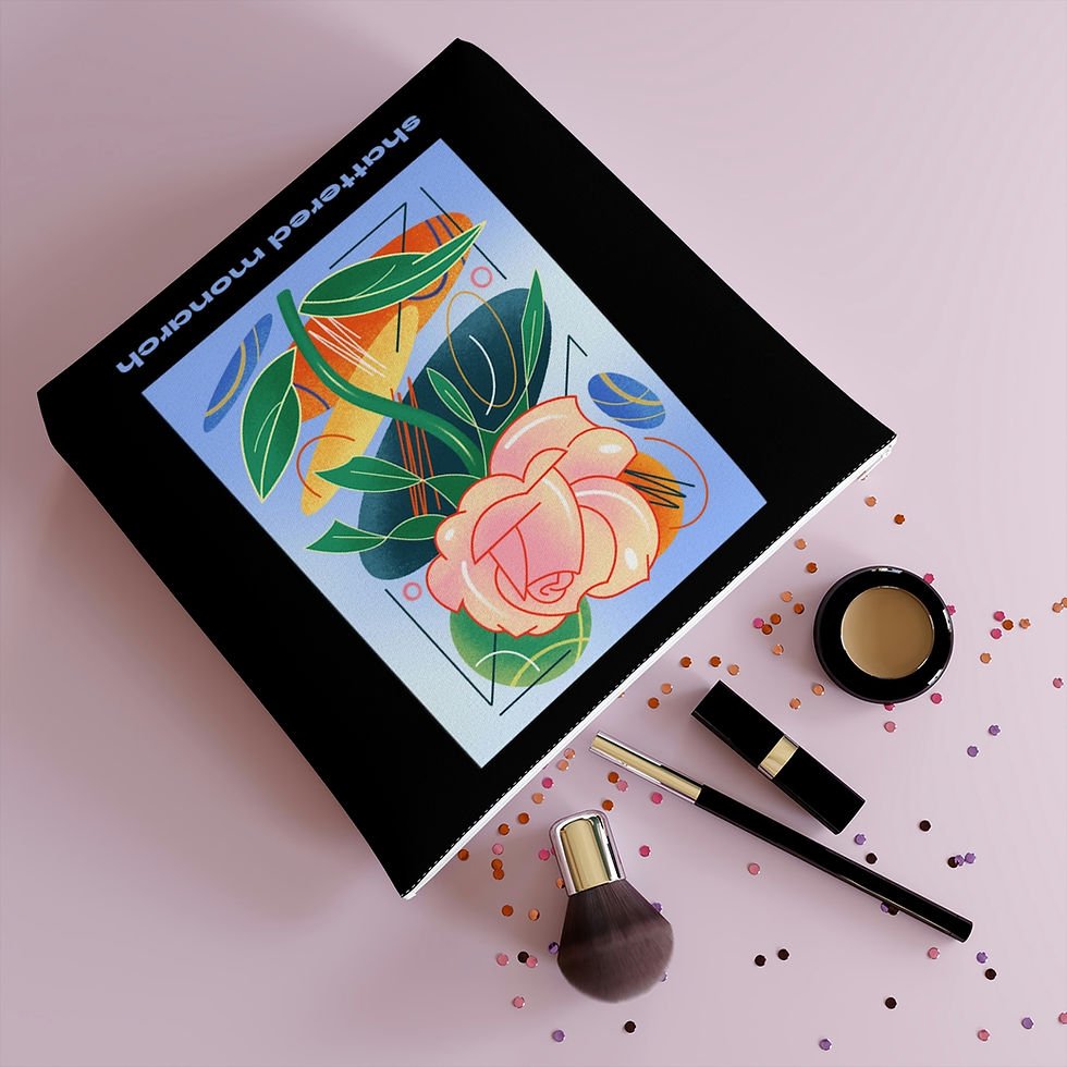 Thumbnail: Abstract Rose Cotton Cosmetic Bag