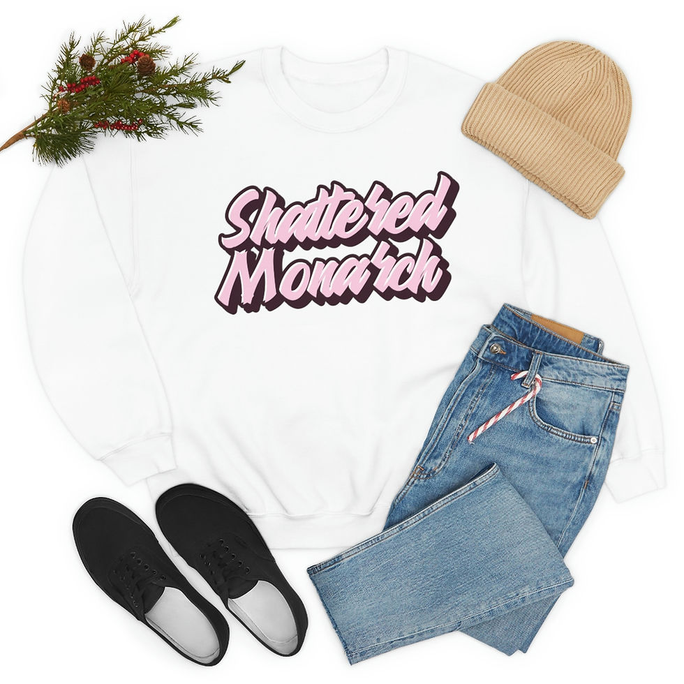 Thumbnail: Shattered Monarch Pink Unisex Heavy Blend™ Crewneck Sweatshirt