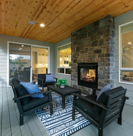 Natural gas fireplace for outdoor and indoor