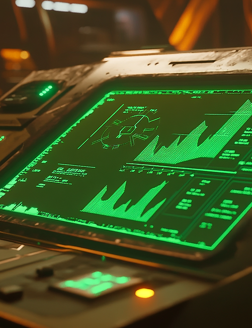 cameron_dfxgdfd_A_close-up_shot_of_a_green_and_black_holograp_dd4ff318-223d-41c1-a9ad-a9c3