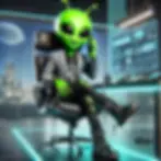 DALL·E 2025-02-09 14.30.06 - A happy, classic green extraterrestrial alien in a sleek busi