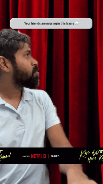 Live stills and screenshots of users interacting with film promotional materials and engaging with interactive social media filters, creating excitement around a movie release.