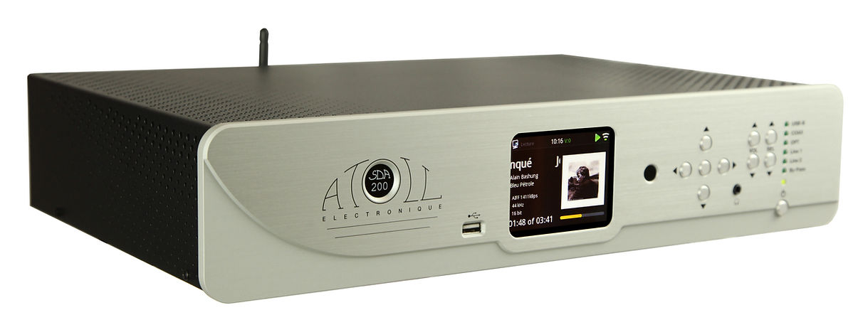 Atoll Electronics all in one music player, streaming client, DAC, analog preamp, Internet radio, Apple app, google playstore app. , NAS drive and two analog inputs and outputs means this player is scalable and sophisticated and powerful with 120 watts X 2.