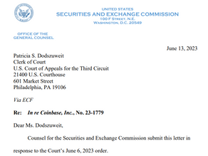 SEC says its still considering Coinbase's rulemaking petition