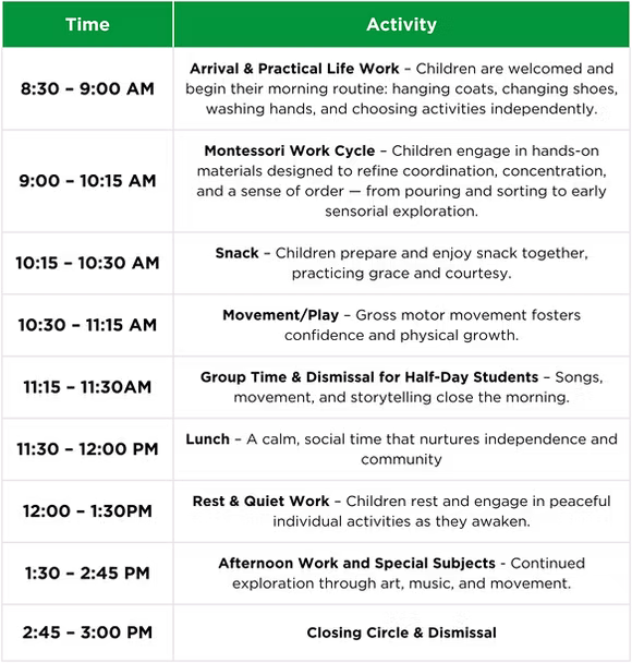 PSS Montessori Two's Sample Schedule 2025.avif