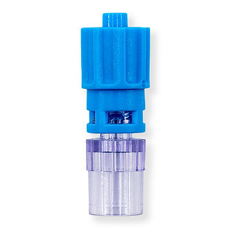 LUER LOCK MALE TOURNANT POUR TUBE ØE 6.8mm - PC RAD./PEHD BLEU