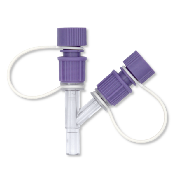 Y ASYMETRIQUE - ØE 4.3mm / 2x ENFIT MALE MOBILE +CAPES - PCTG TRANSP.