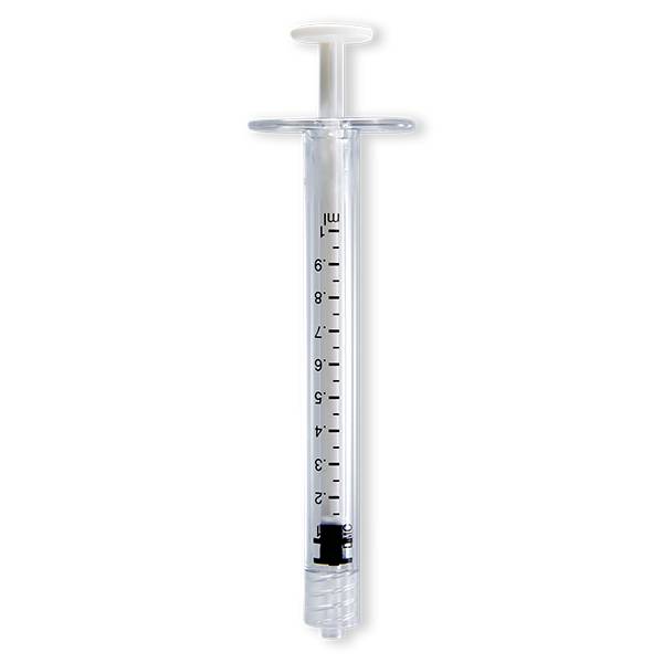 1mL 3 PARTS PC SYRINGE - MLL - WHITE PLUNGER