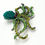 Thumbnail: Vintage Rhinestone Octopus Brooch – Green & Teal Crystal Statement Pin
