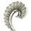 Thumbnail: Vintage Unsigned CORO Feather Plume Brooch Silver Tone