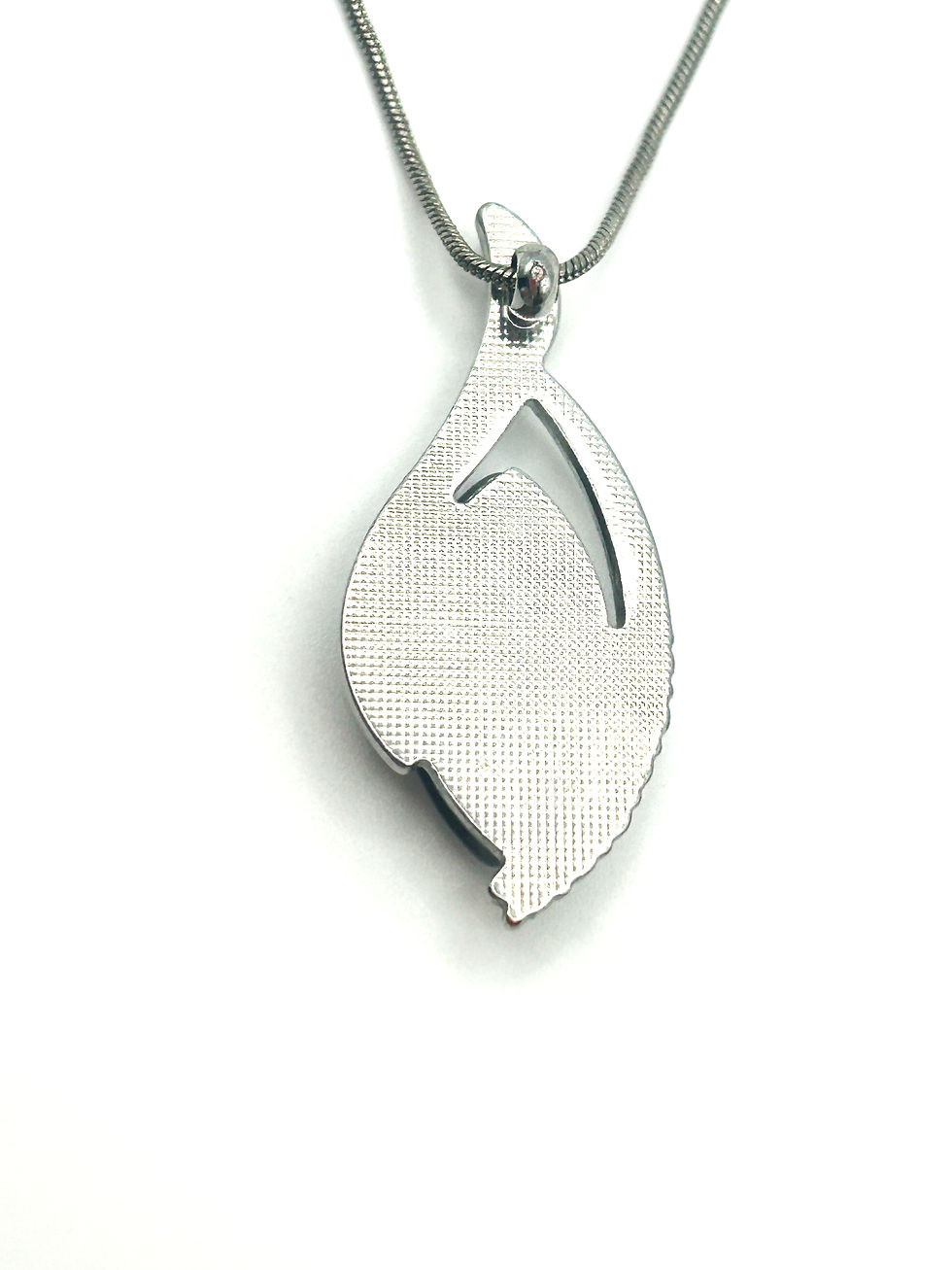 Thumbnail: Silver Tone Cat’s Eye & Rhinestone Pendant Necklace