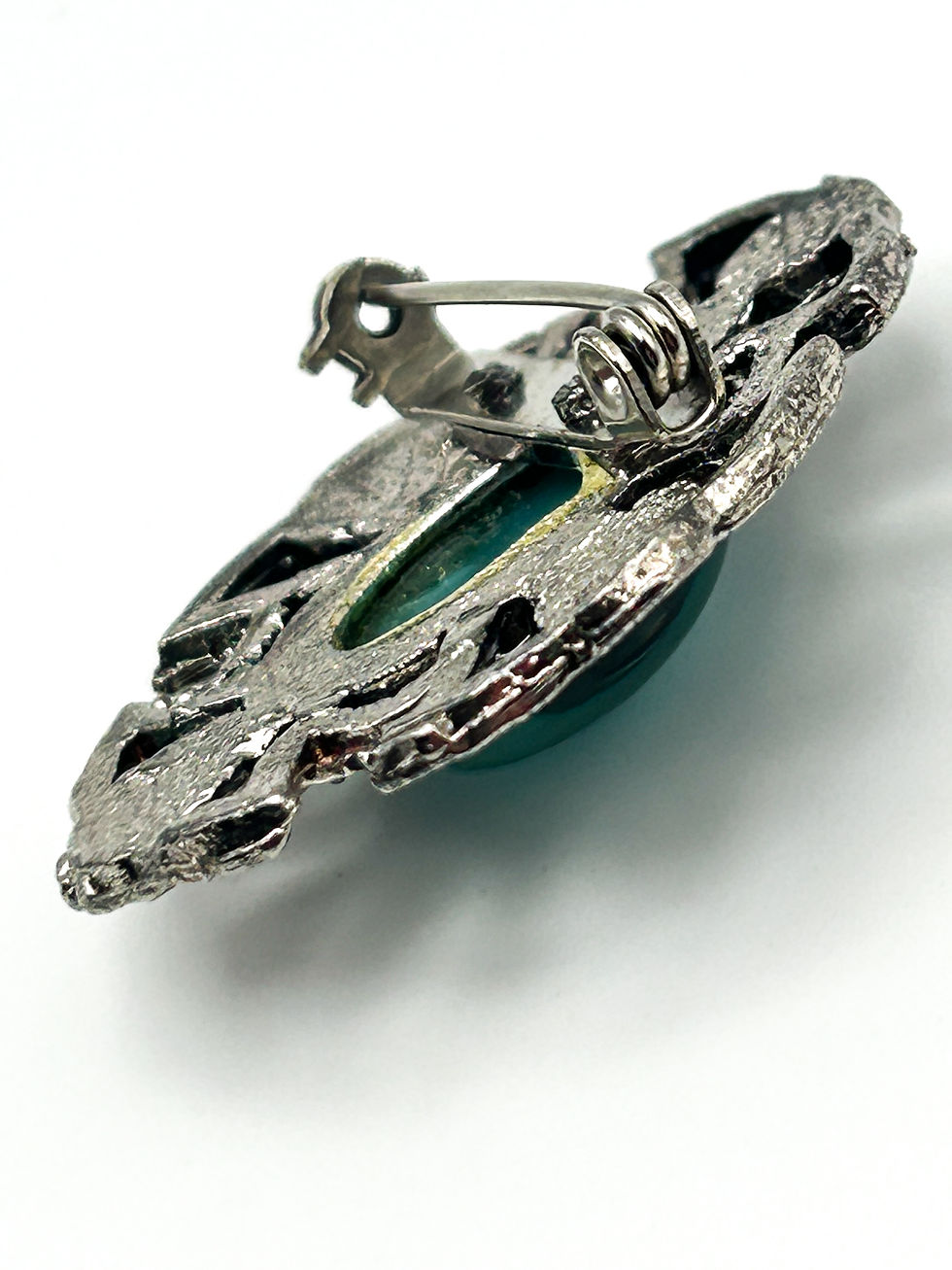 Thumbnail: Celtic Knot Brooch Pewter Turquoise Style Cabochon Cross Pin