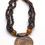 Thumbnail: Bronze Tone Boho Swirl Pendant Necklace with Wood and Amber Accents