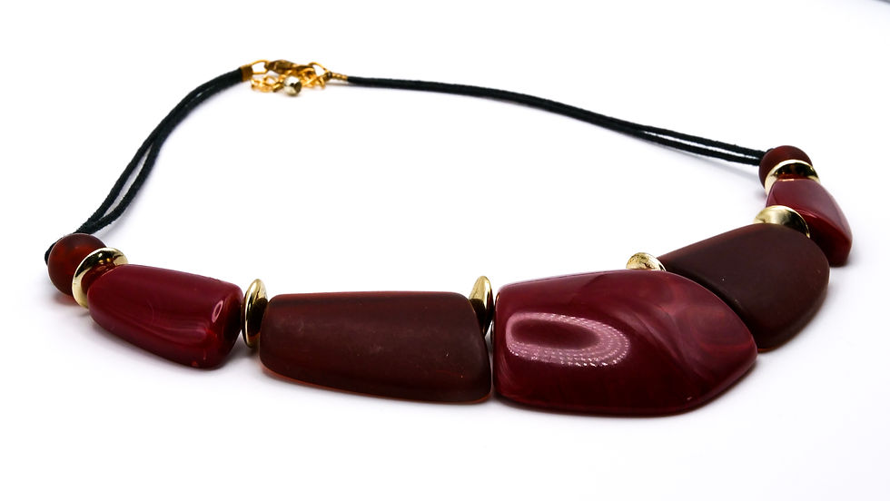 Red & Brown Panel Necklace