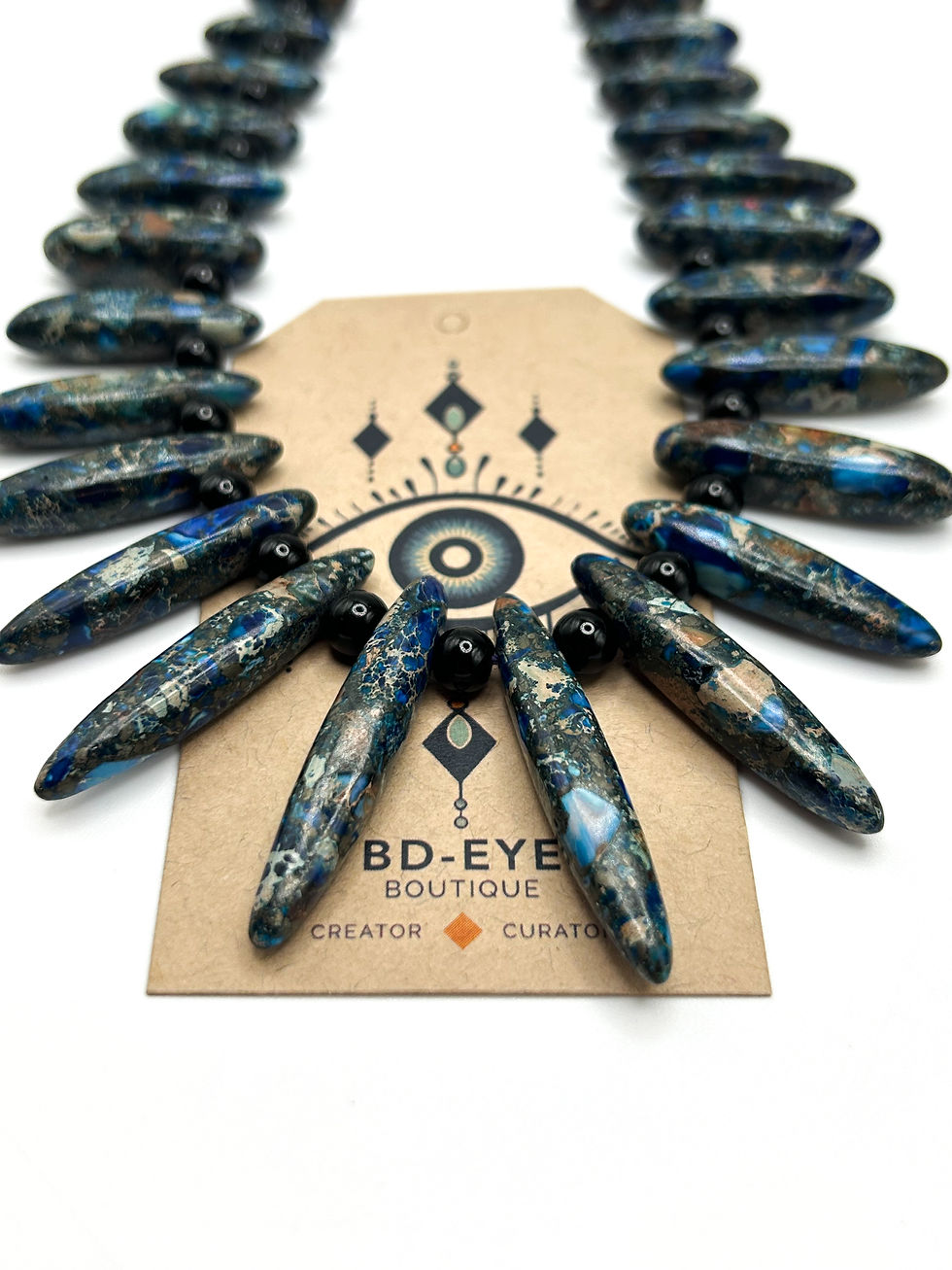 Thumbnail: Graduated Spiky Jasper Bib Statement Necklace