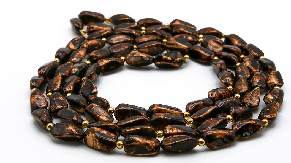 Vintage Bronze Bead Necklace
