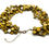 Thumbnail: Vintage Multi-Strand Wooden Disc & Gold Tone Collar Necklace
