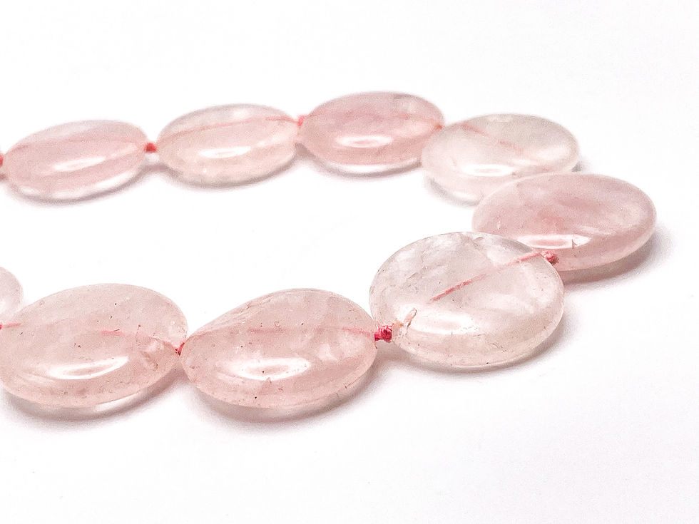 Handmade Rose Quartz Disc Bead Necklace