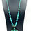 Thumbnail: Vintage Faux Turquoise Beaded Necklace with Cross-Style Pendant