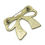 Thumbnail: Vintage 1980s Gold Tone & Cream Enamel Bow Brooch