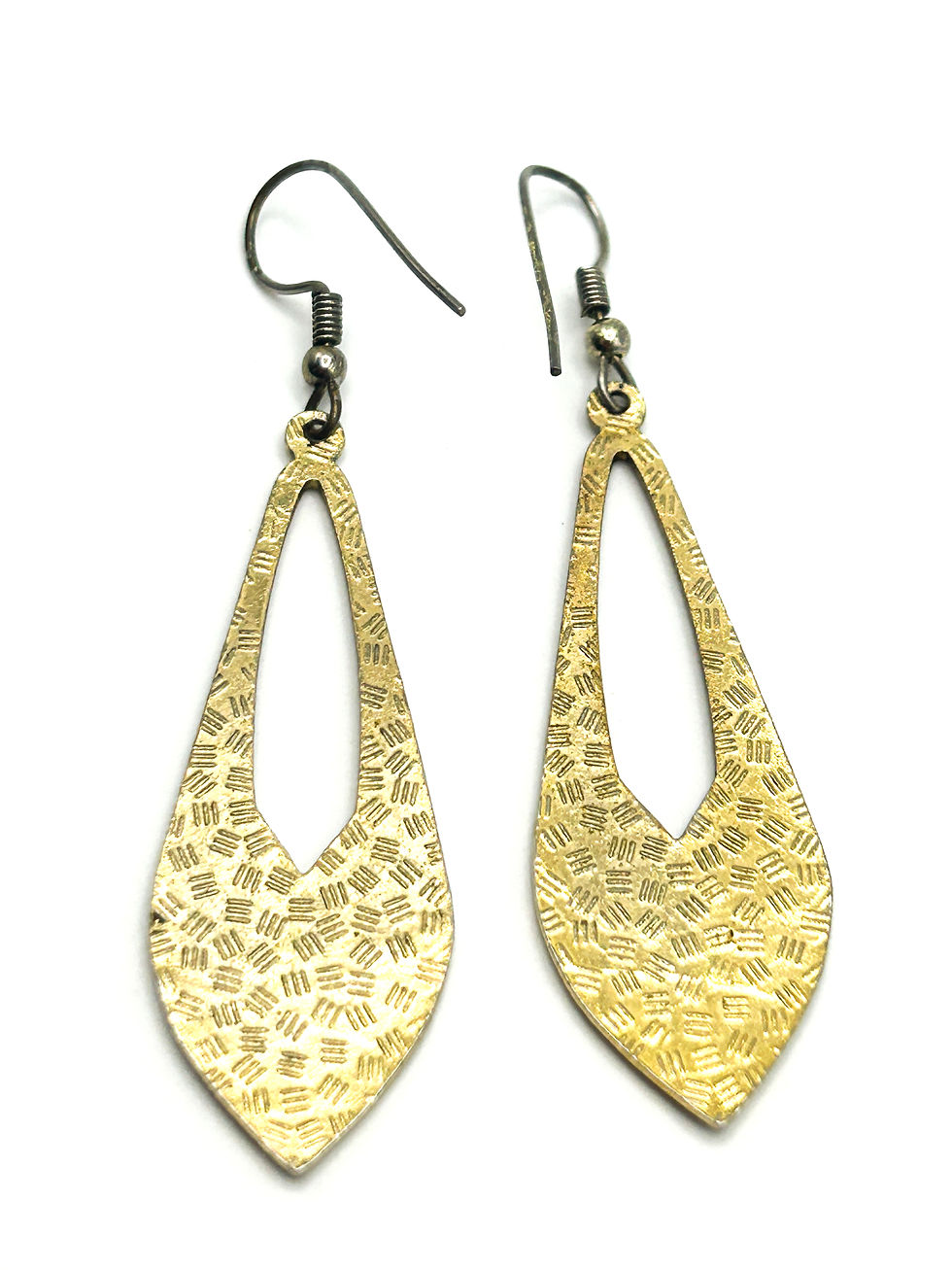 Thumbnail: Vintage White Floral Cloisonné Teardrop Dangle Earrings