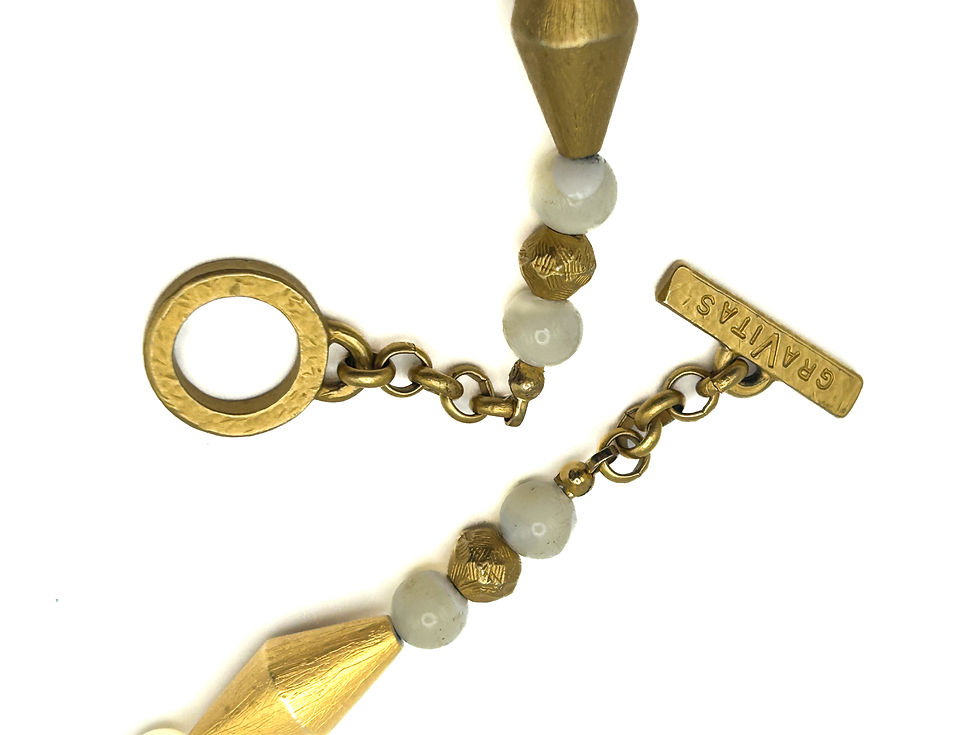 Thumbnail: GraVitas Signed Gold Tone Choker Necklace