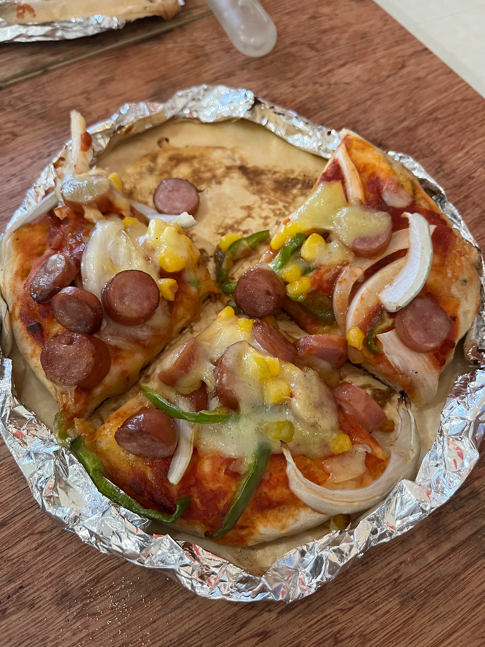 焼きたての手作りピザ