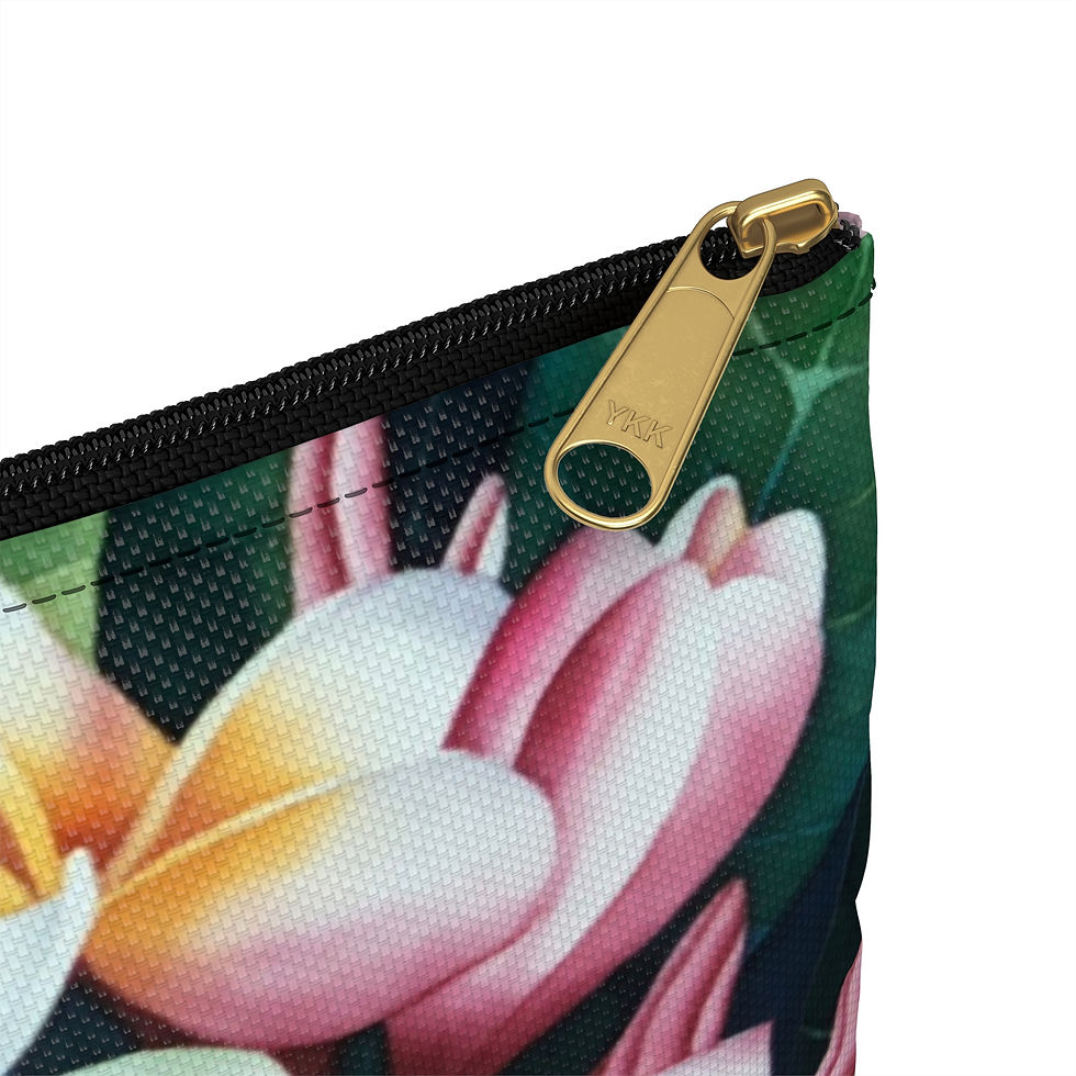 Thumbnail: Travel Pouch :: 8"x6" :: Plumerias at Midnight