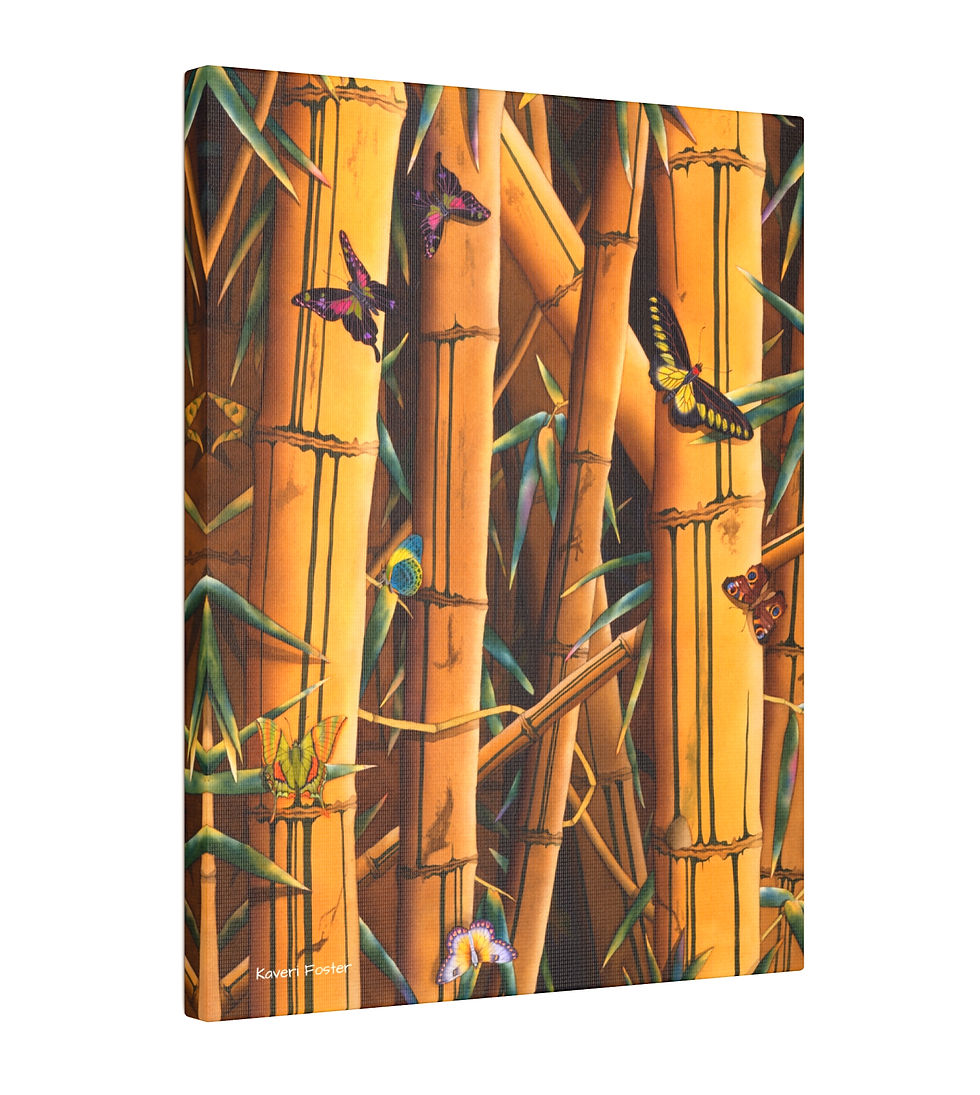 Thumbnail: Butterflies + Bamboo :: Canvas Prints :: 3 sizes