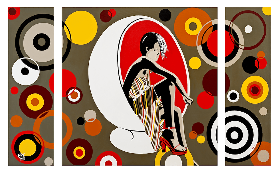 IN MILAN Original Canvas Painting | Pop Erotic Private Commissions by Artist Anita Nevar.