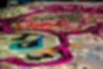 Luxury Pink and Textured mixed-media painting that glows under blacklight. BEAR(ly) There Collection
