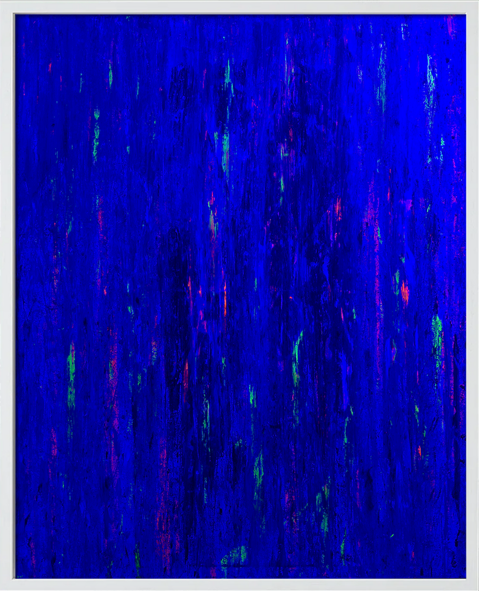 Color Abstract Artwork that glows under blacklight, revealing hidden layers. Limited edition fine art.