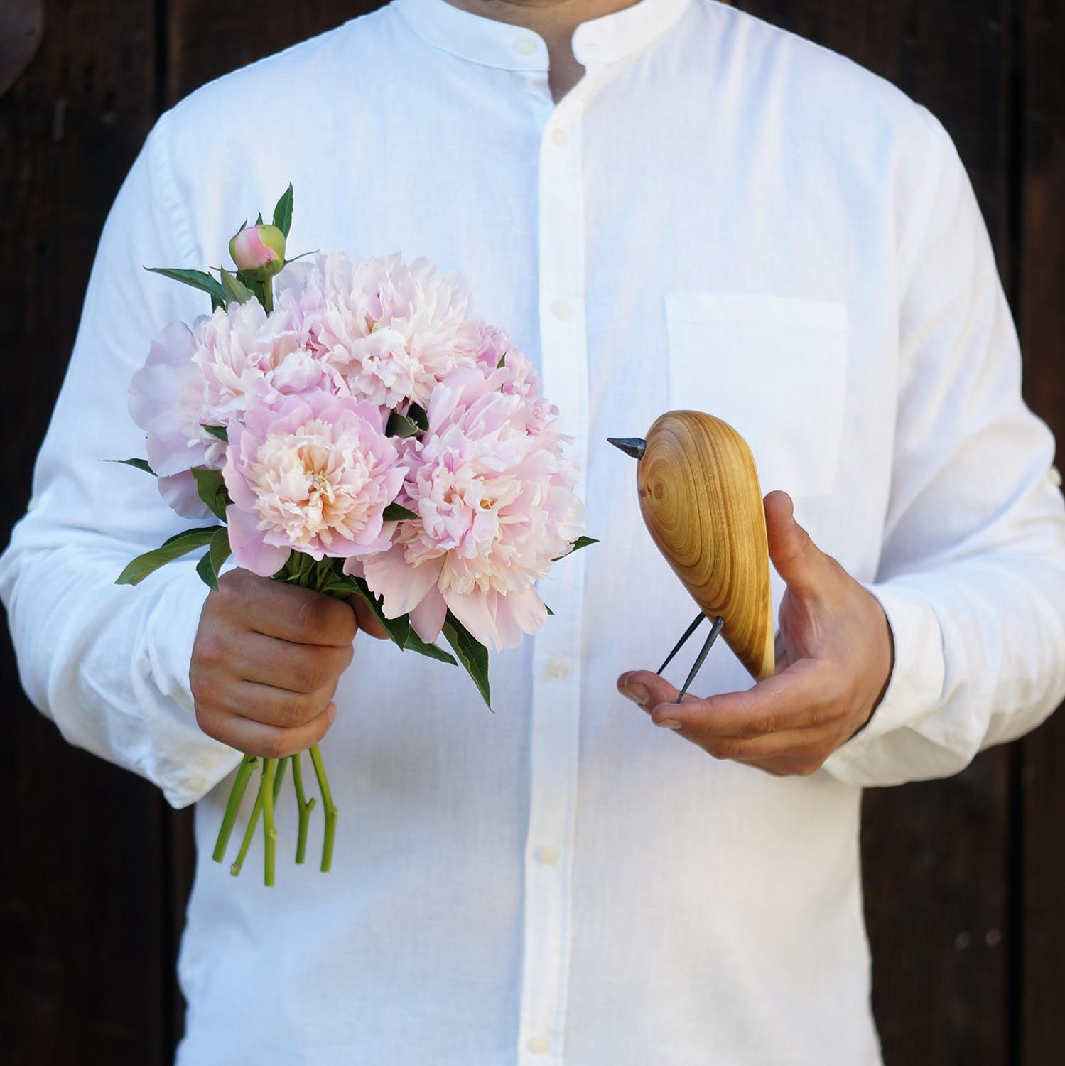 Handmade Sweet Cherry Wood Bird