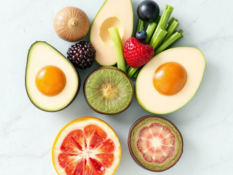 foods like kiwi, apples, prunes, dates, figs, radishes, berries