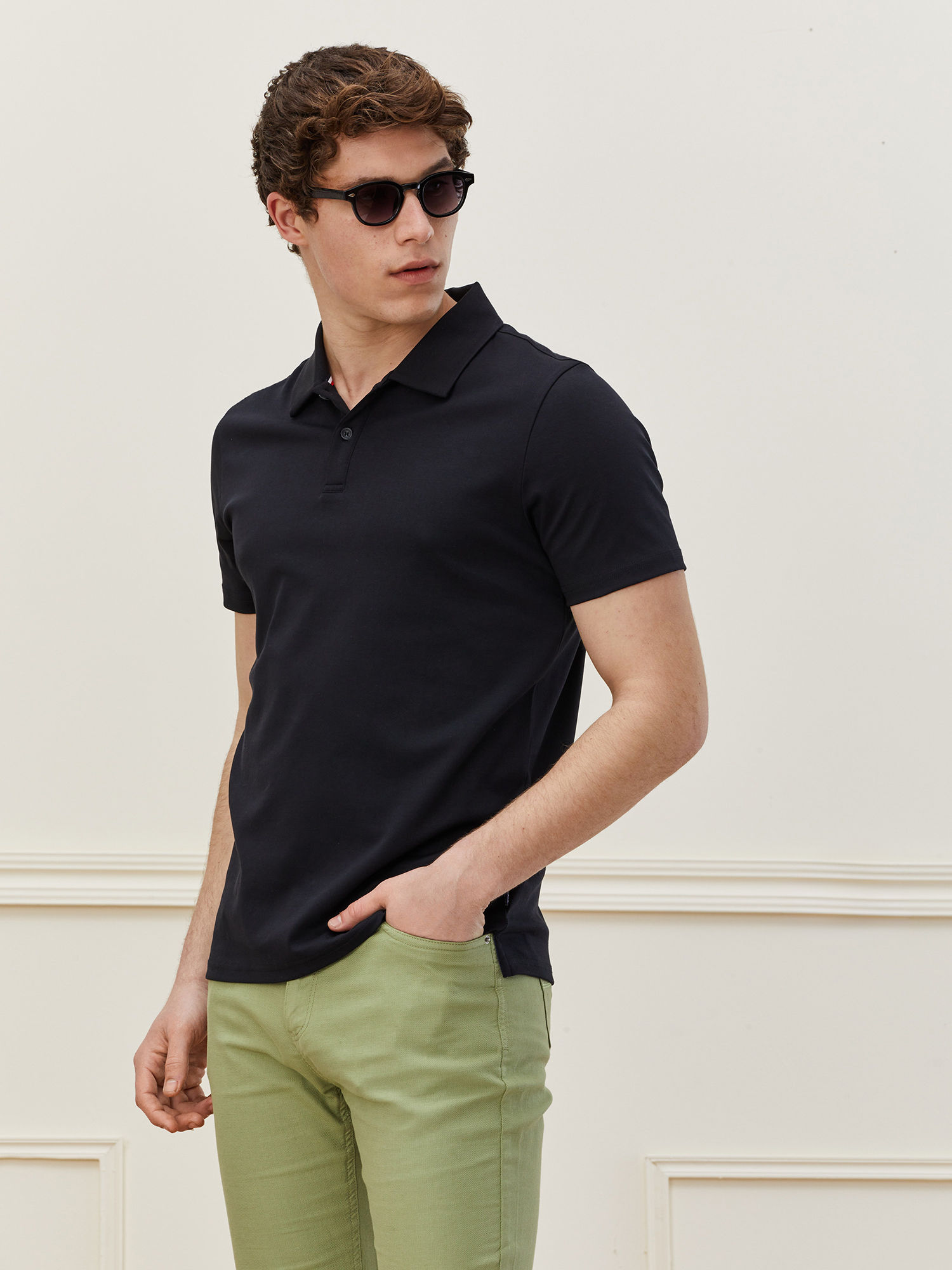 HECHTER PARIS חולצת פולו איכותית Slim fit כותנה 100%