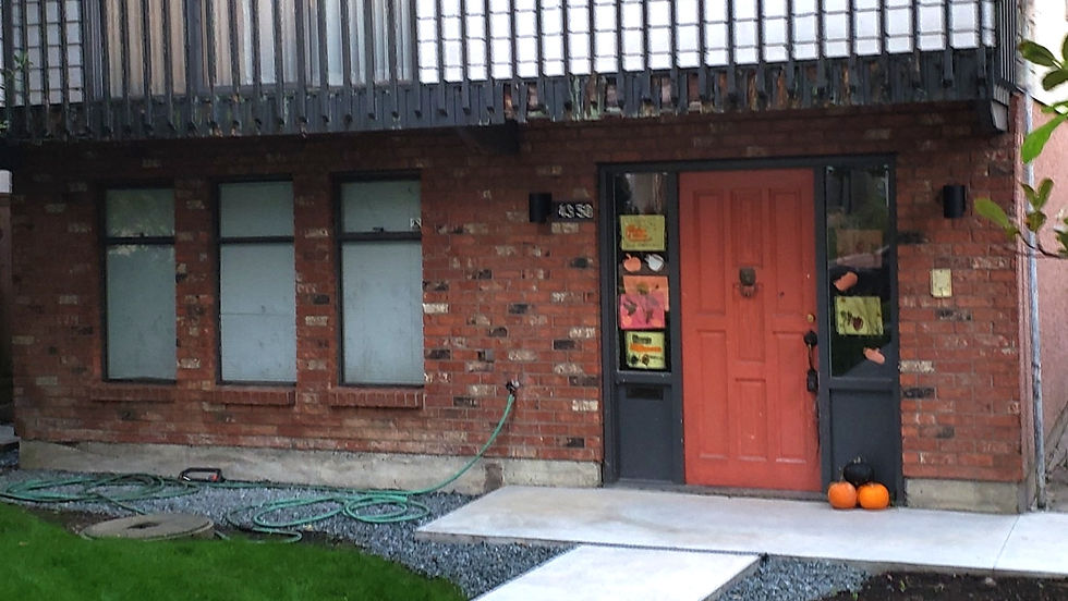 Am exterior brick façade on the Vancouver Special house