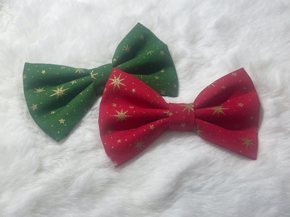 Golden Stars Pet Bow Tie / Cat Bow Tie/ Dog Bow Tie / Hair Bow
