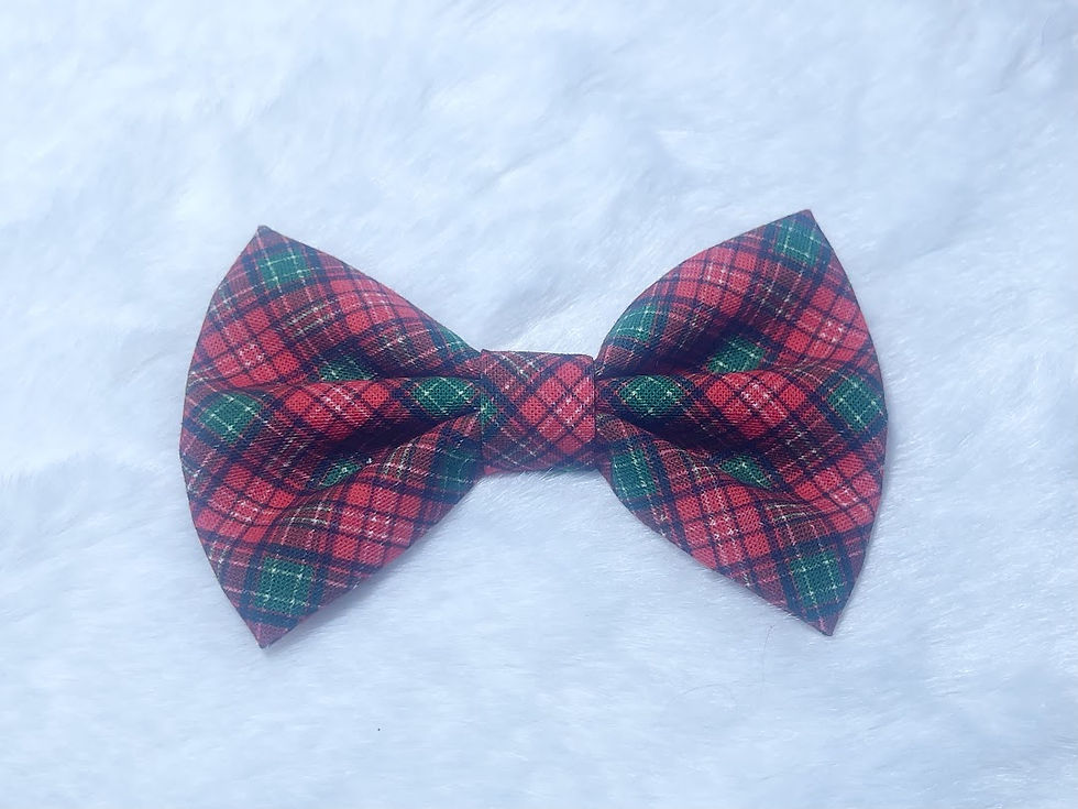 Christmas Plaid Pet Bow Tie / Cat Bow Tie/ Dog Bow Tie / Hair Bow