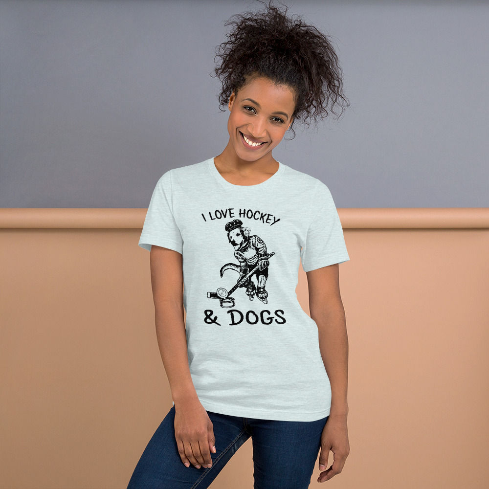 I Love Hockey & Dogs Bella + Canvas Unisex t-shirt