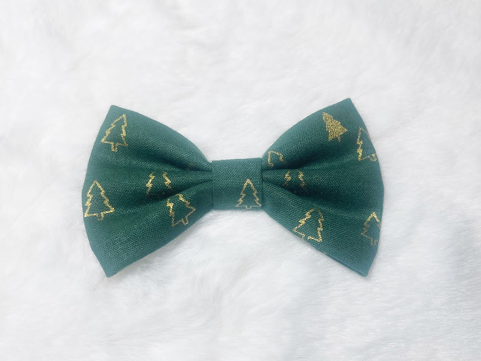 Green and Golden Pine Trees Pet Bow Tie / Cat Bow Tie/ Dog Bow Tie / Hair Bow