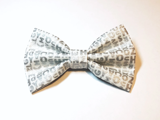 Silver Alphabet Pet Bow Tie / Cat Bow Tie/ Dog Bow Tie / Hai