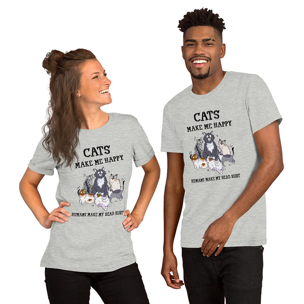 Cats Make me Happy Unisex T-Shirt