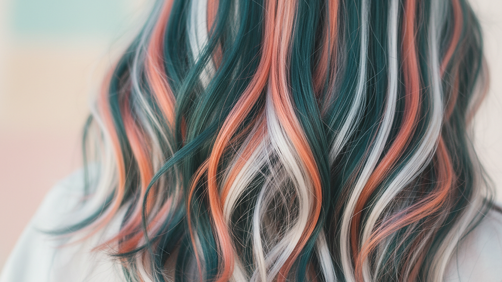 Close-up view of hair strands with natural balayage highlights