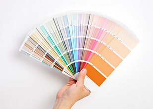 Hand Holding Color Swatches