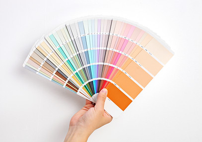 Hand Holding Color Swatches