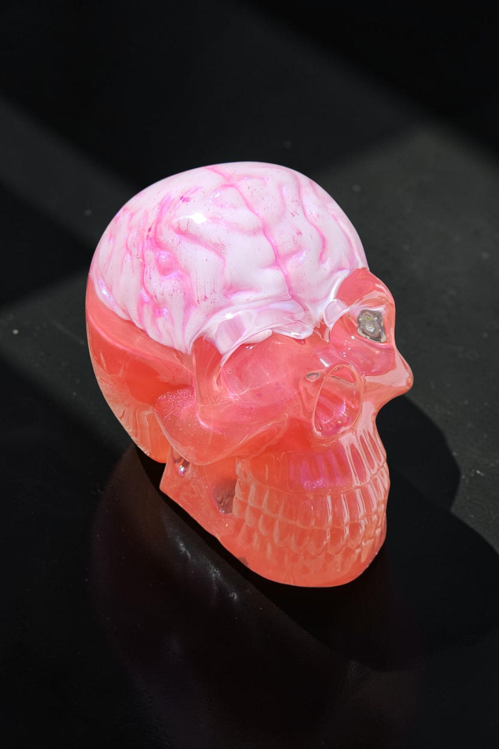 Jumbo Pink skull with brain