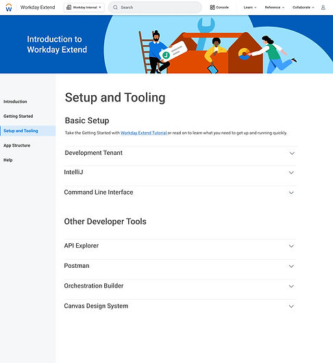 Setup and Tooling page