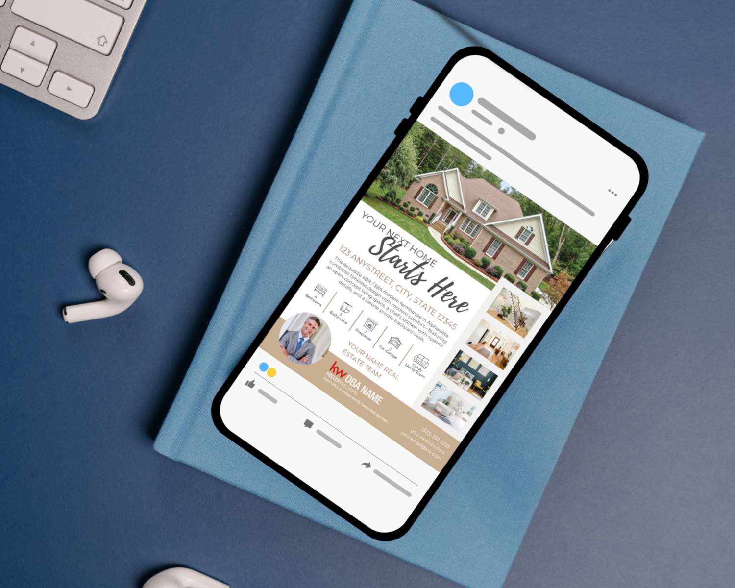 Just Listed Social Post - Light Luxury Theme